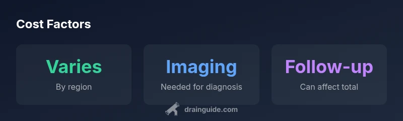 Infographic showing cost factors for draining a tooth abscess