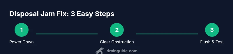 Three-step process for unclogging a garbage disposal