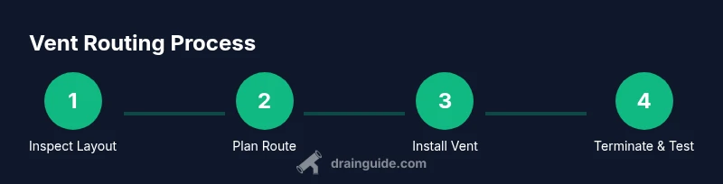 Process diagram showing vent routing from fixtures to roof vent