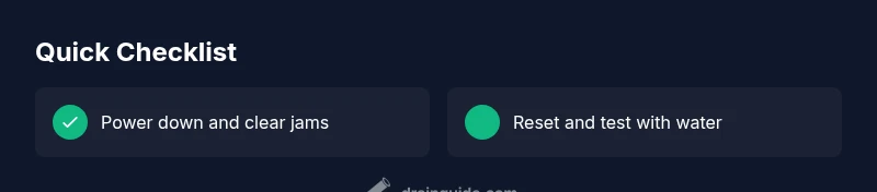 Checklist visual for unclogging a garbage disposal