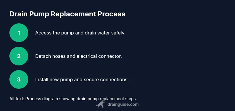 Process diagram for replacing a Samsung washer drain pump