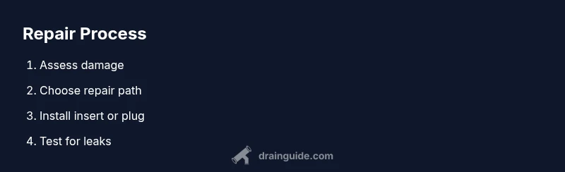 Process infographic showing steps to fix a stripped oil drain plug