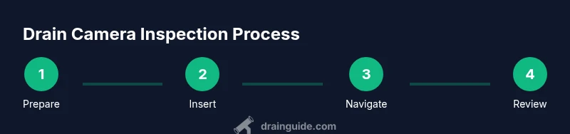 Infographic showing step-by-step drain camera inspection process