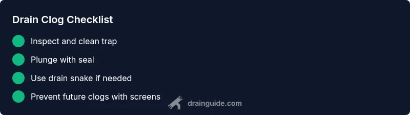 Tailwind infographic checklist for drain clog troubleshooting