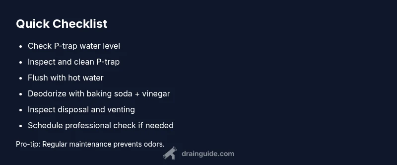 Checklist to fix a smelly sink drain