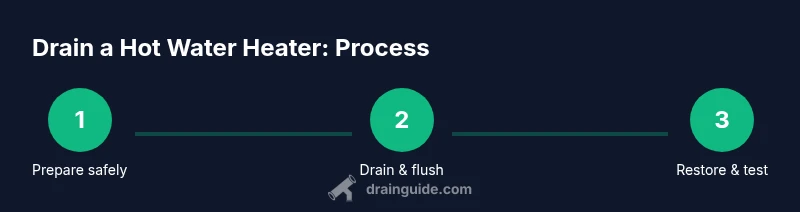 Three-step process to drain a hot water heater
