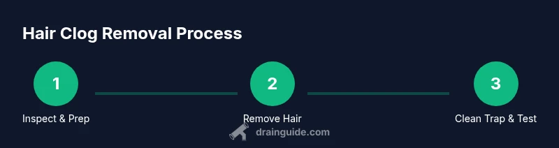Process diagram for removing a hair clog in a drain