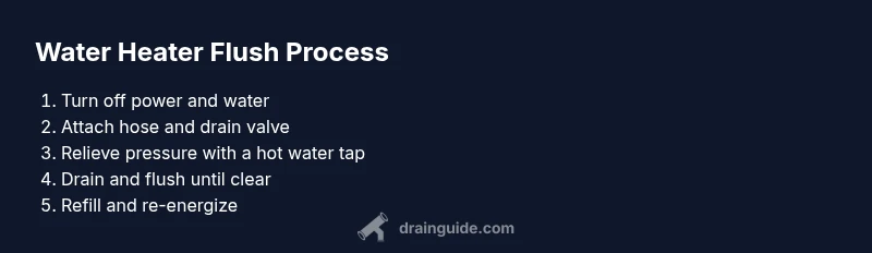 Process diagram of draining and flushing a water heater