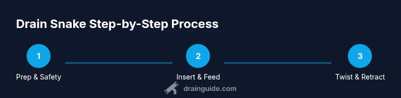 Process flow for using a drain snake