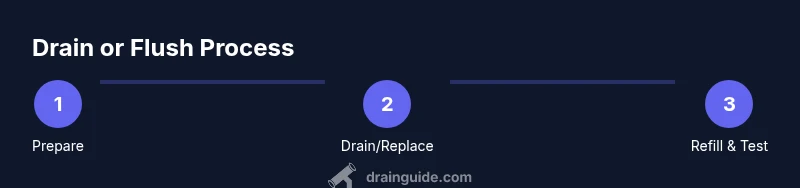 Infographic showing drain/flush steps