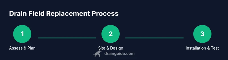 Diagram of septic drain field replacement process