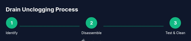 Three-step process: identify, disassemble, test and clean a clogged sink drain