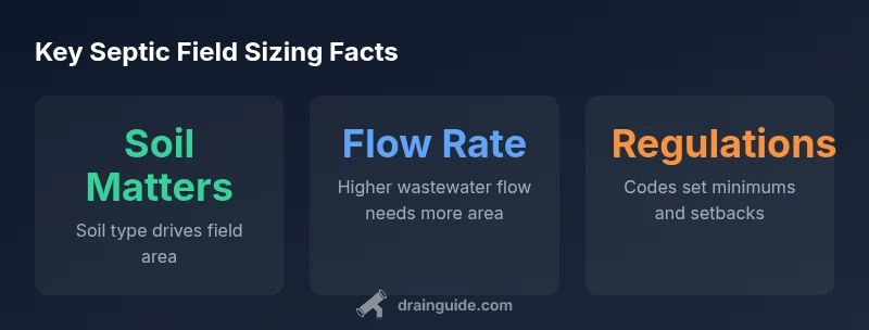 Infographic showing factors that influence septic drain field sizing