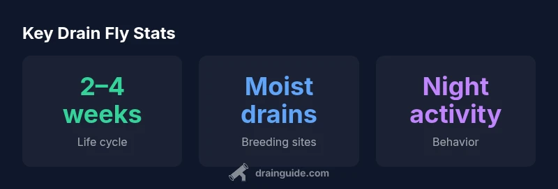 Stats infographic about drain fly biology and control