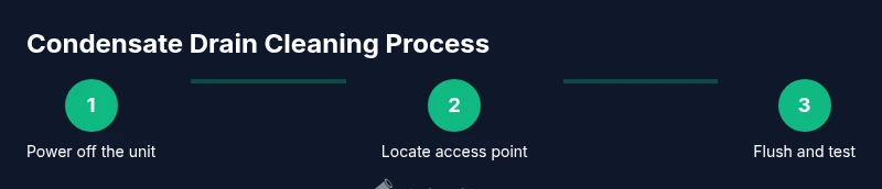 Process diagram showing steps to clean AC condensate drain