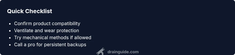 Checklist for diagnosing drain cleaner effectiveness