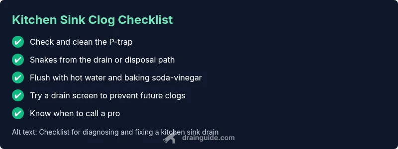 Checklist for diagnosing and fixing a kitchen sink drain