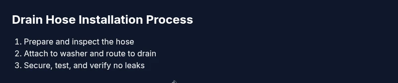 Process flow diagram showing steps to install LG washing machine drain hose