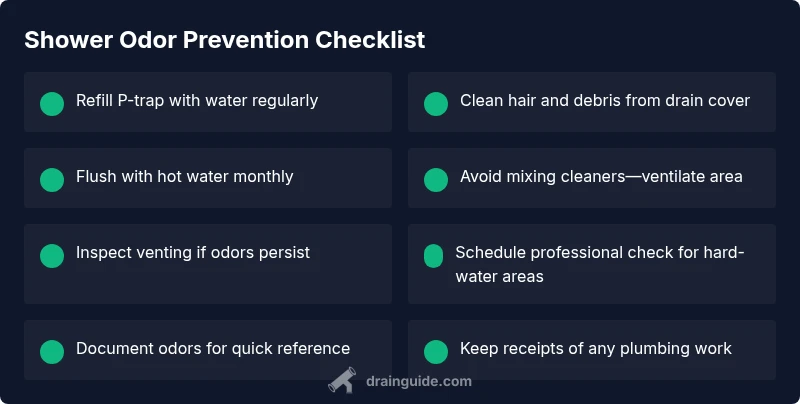 Checklist: steps to prevent shower drain odors